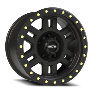 Vision Wheel 398 Matte Black 17x8.5 0 5x139.7mm 108mm - Wheelwiz