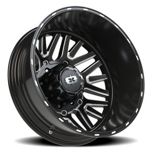 Vision Wheel 404 Gloss Black Milled Spoke 24x8.25 -240 8x165.1mm 121.4mm - Wheelwiz