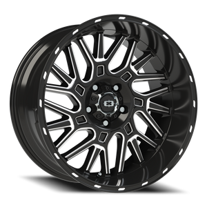Vision Wheel 404 Gloss Black Milled Spoke 20x10 -25 5x127mm 78.1mm - Wheelwiz