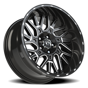 Vision Wheel 404 Gloss Black Milled Spoke 20x10 -25 5x127mm 78.1mm - Wheelwiz