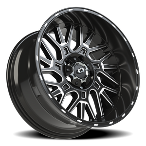 Vision Wheel 404 Gloss Black Milled Spoke 20x10 -25 5x139.7mm 108mm - Wheelwiz