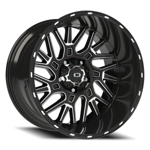 Vision Wheel 404 Gloss Black Milled Spoke 20x12 -51 5x139.7mm 108mm - Wheelwiz