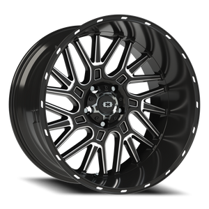 Vision Wheel 404 Gloss Black Milled Spoke 22x12 -51 5x139.7mm 108mm - Wheelwiz