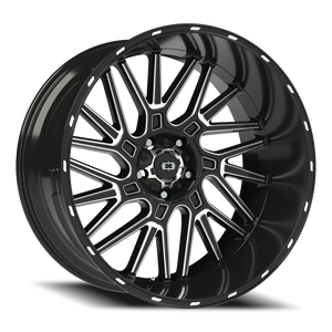 Vision Wheel 404 Gloss Black Milled Spoke 24x12 -51 5x139.7mm 108mm - Wheelwiz