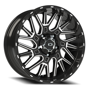Vision Wheel 404 Gloss Black Milled Spoke 20x9 +12 5x150mm 110.2mm - Wheelwiz