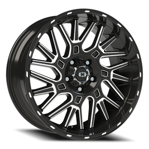 Vision Wheel 404 Gloss Black Milled Spoke 20x9 +10 5x127mm 78.1mm - Wheelwiz
