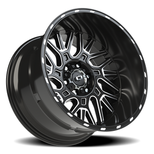 Vision Wheel 404 Gloss Black Milled Spoke 20x12 -51 6x139.7mm 106.2mm - Wheelwiz