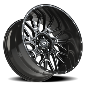 Vision Wheel 404 Gloss Black Milled Spoke 22x12 -51 6x139.7mm 106.2mm - Wheelwiz