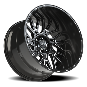 Vision Wheel 404 Gloss Black Milled Spoke 22x14 -76 6x139.7mm 106.2mm - Wheelwiz