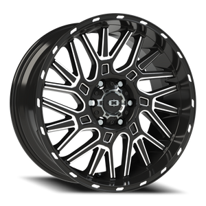 Vision Wheel 404 Gloss Black Milled Spoke 20x9 +12 6x139.7mm 106.2mm - Wheelwiz