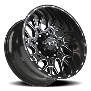 Vision Wheel 404 Gloss Black Milled Spoke 20x10 -25 8x165.1mm 125.2mm - Wheelwiz
