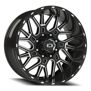 Vision Wheel 404 Gloss Black Milled Spoke 22x10 -19 8x170mm 125.2mm - Wheelwiz