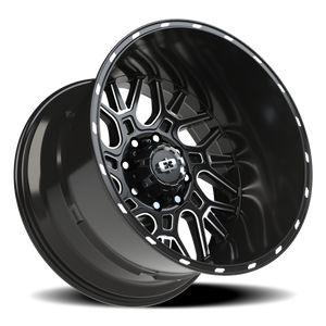 Vision Wheel 404 Gloss Black Milled Spoke 22x14 -76 8x170mm 125.2mm - Wheelwiz