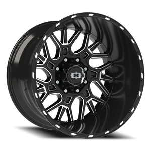 Vision Wheel 404 Gloss Black Milled Spoke 22x14 -76 8x165.1mm 125.2mm - Wheelwiz