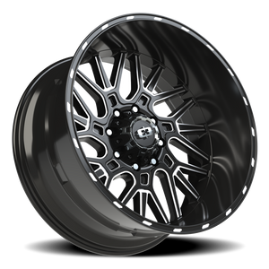 Vision Wheel 404 Gloss Black Milled Spoke 24x12 -51 8x180mm 124.2mm - Wheelwiz