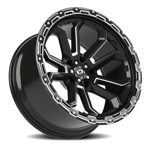 Vision Wheel 405 Gloss Black Milled Spoke 20x10 -25 5x127mm 78.1mm - Wheelwiz