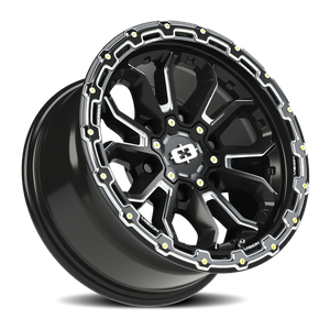 Vision Wheel 405 Gloss Black Milled Spoke 16x8 0 6x139.7mm 110mm - Wheelwiz