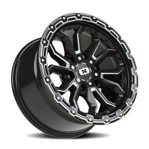 Vision Wheel 405 Gloss Black Milled Spoke 17x9 +12 6x139.7mm 106.2mm - Wheelwiz