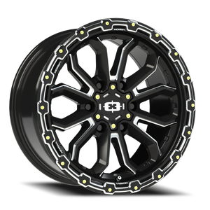 Vision Wheel 405 Gloss Black Milled Spoke 18x9 -12 6x139.7mm 106.2mm - Wheelwiz