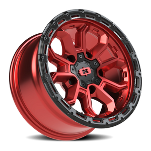 Vision Wheel 405 Gloss Red w/Gloss Black Lip 16x8 0 5x114.3mm 83mm - Wheelwiz