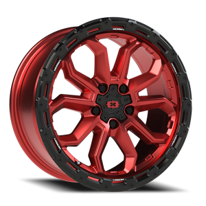 Vision Wheel 405 Gloss Red w/Gloss Black Lip 17x8 +30 5x110mm 72.1mm - Wheelwiz