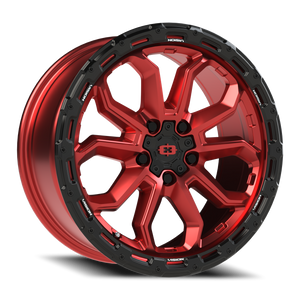 Vision Wheel 405 Gloss Red w/Gloss Black Lip 17x8 +30 5x110mm 73.1mm - Wheelwiz