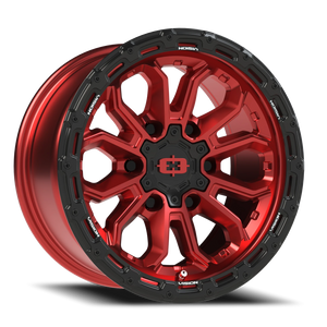Vision Wheel 405 Gloss Red w/Gloss Black Lip 16x8 0 6x139.7mm 110mm - Wheelwiz