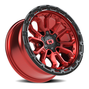 Vision Wheel 405 Gloss Red w/Gloss Black Lip 16x8 0 6x139.7mm 110mm - Wheelwiz