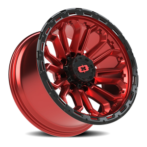 Vision Wheel 405 Gloss Red w/Gloss Black Lip 20x10 -25 8x165.1mm 125.2mm - Wheelwiz