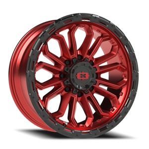 Vision Wheel 405 Gloss Red w/Gloss Black Lip 20x9 +12 8x170mm 125.2mm - Wheelwiz