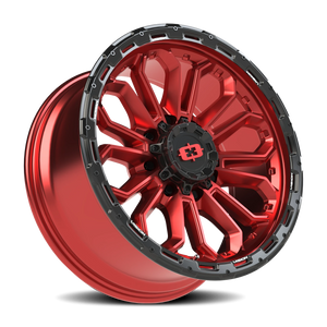 Vision Wheel 405 Gloss Red w/Gloss Black Lip 20x9 +12 8x180mm 124.2mm - Wheelwiz