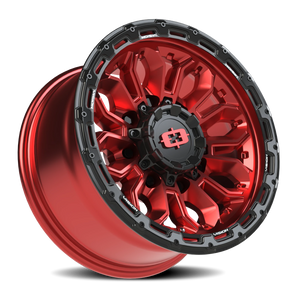 Vision Wheel 405 Gloss Red w/Gloss Black Lip 16x8 0 8x165.1mm 125.2mm - Wheelwiz