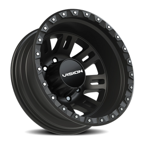 Vision Wheel 408 Satin Black 17x6.5 -143 8x210mm 154.2mm - Wheelwiz
