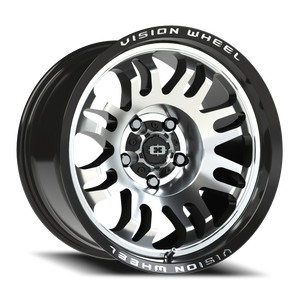 Vision Wheel 409 Gloss Black Machined Face 17x9.5 -18 5x127mm 78.1mm - Wheelwiz