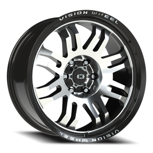 Vision Wheel 409 Gloss Black Machined Face 20x9.5 -18 6x139.7mm 110mm - Wheelwiz
