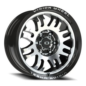 Vision Wheel 409 Gloss Black Machined Face 17x8.5 0 6x139.7mm 110mm - Wheelwiz