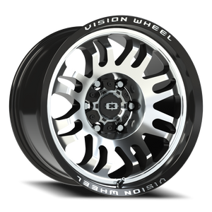 Vision Wheel 409 Gloss Black Machined Face 17x9.5 -18 6x139.7mm 110mm - Wheelwiz