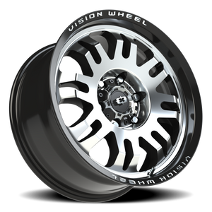 Vision Wheel 409 Gloss Black Machined Face 18x8.5 0 6x139.7mm 110mm - Wheelwiz