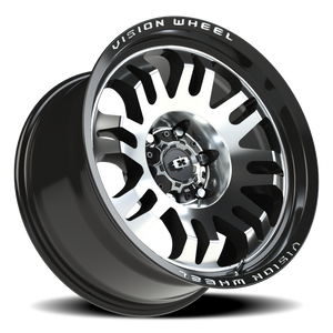 Vision Wheel 409 Gloss Black Machined Face 18x9.5 -18 6x139.7mm 110mm - Wheelwiz