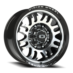 Vision Wheel 409 Gloss Black Machined Face 18x9 +12 8x180mm 124.1mm - Wheelwiz