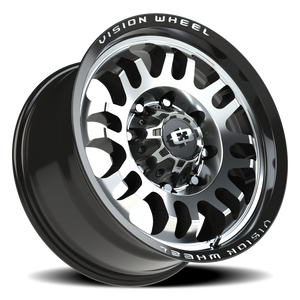 Vision Wheel 409 Gloss Black Machined Face 18x9 +12 8x180mm 124.1mm - Wheelwiz