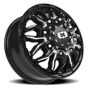 Vision Wheel 410 Gloss Black Milled Spoke 17x6.5 +121 8x200mm 145.5mm - Wheelwiz