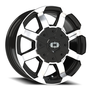 Vision Wheel 413 Gloss Black Machined Face 16x6.5 +45 5x160mm 65.1mm - Wheelwiz