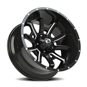 Vision Wheel 415 Gloss Black Milled Spoke 20x10 -25 5x139.7mm 108mm - Wheelwiz