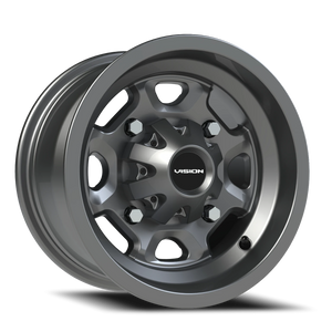 Vision Wheel 415 Gunmetal 12x7 +3 4x110mm 86mm - Wheelwiz