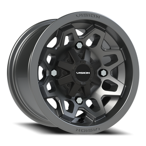 Vision Wheel 416 Gunmetal 12x7 +3 4x156mm 131.1mm - Wheelwiz
