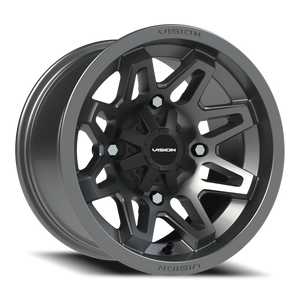 Vision Wheel 416 Gunmetal 14x8 -10 4x110mm 86mm - Wheelwiz