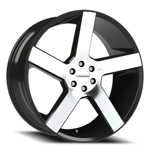 Vision Wheel 472V Gloss Black Machined Face 22x9.5 +30 6x120mm 66.9mm - Wheelwiz
