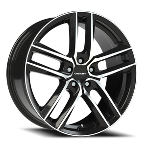 Vision Wheel 475V Gloss Black Machined Face 19x8.5 +42 5x108mm 73.1mm - Wheelwiz