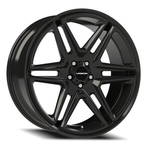 Vision Wheel 476 Gloss Black 22x9.5 +8 5x115mm 74.1mm - Wheelwiz